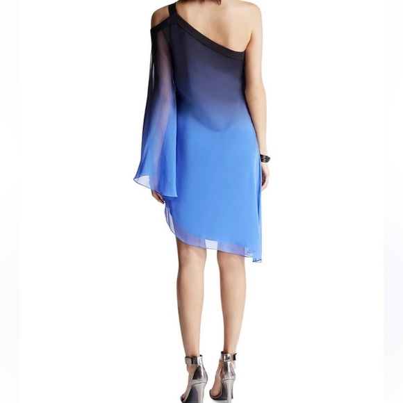 Halston Heritage Ombre Blue Sleeveless Dress Sz 6 - Picture 2 of 9